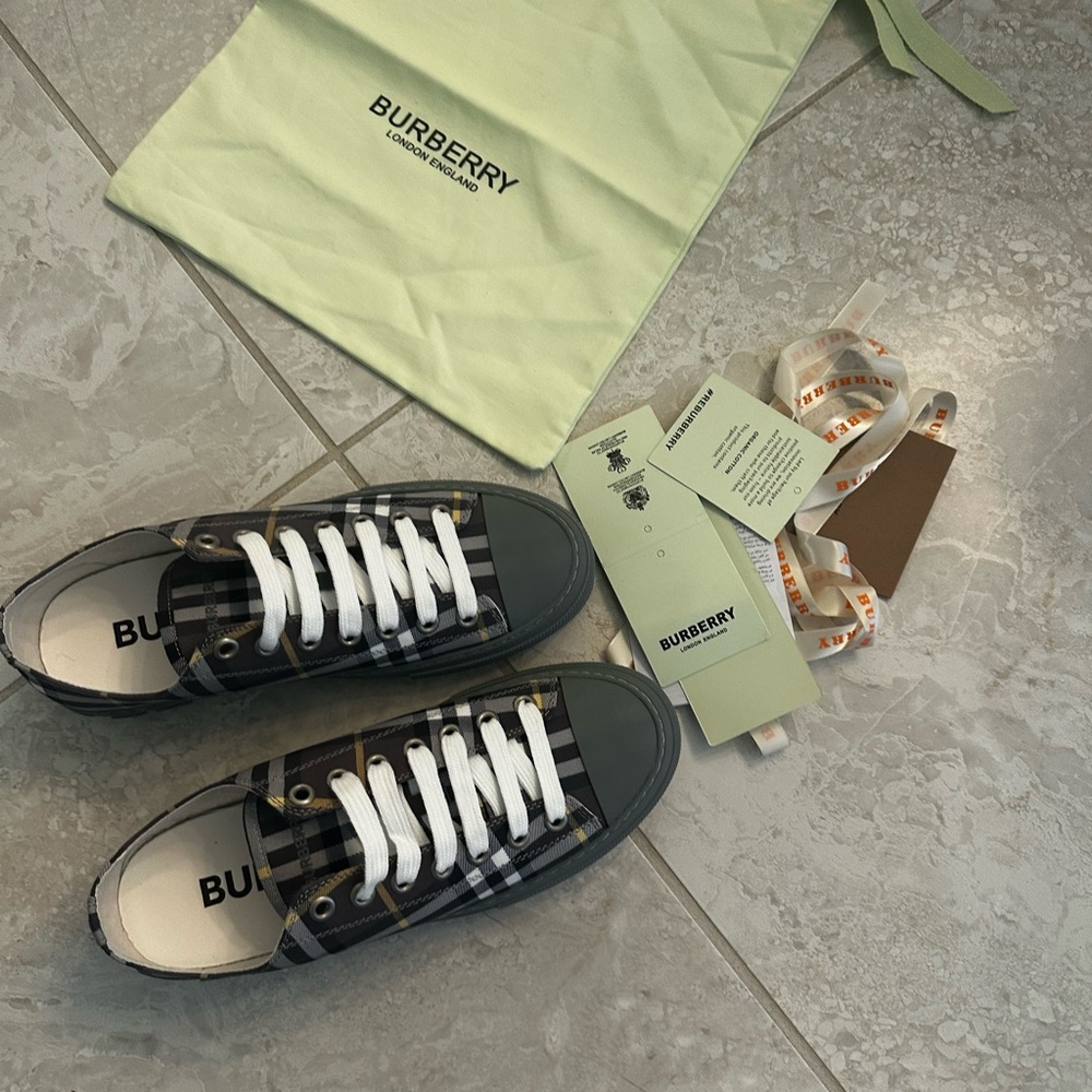 Burberry check cotton sneakers